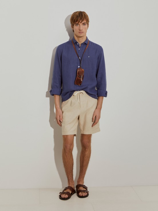 Camisa de lino slim fit