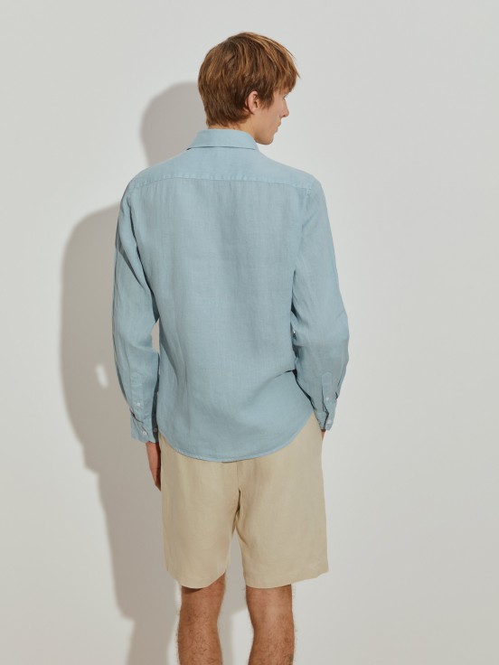 Camisa de lino slim fit