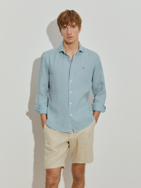 Camisa de lino slim fit