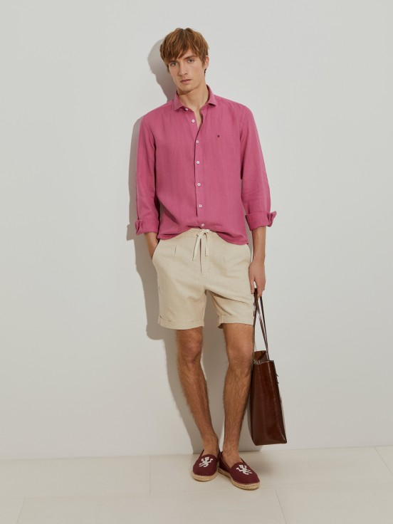 Camisa de linho slim fit