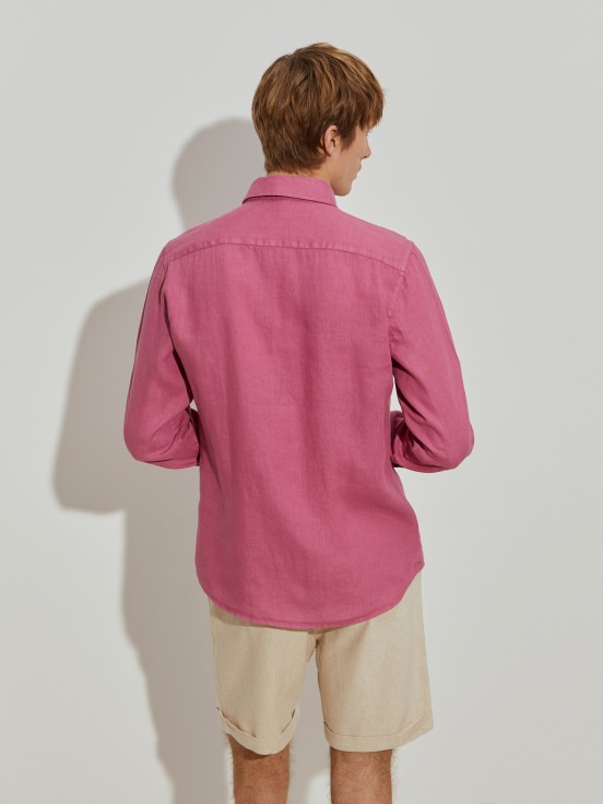 Camisa de linho slim fit
