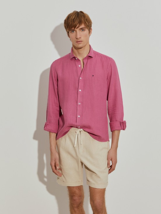 Camisa de linho slim fit