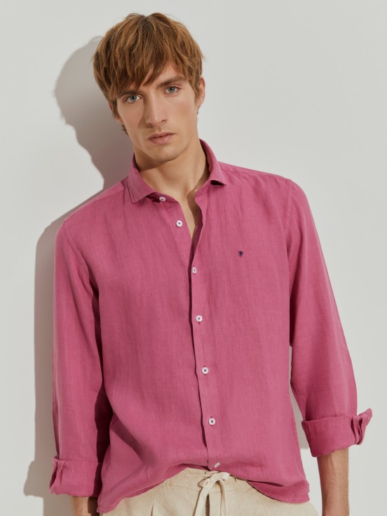 Camisa de linho slim fit