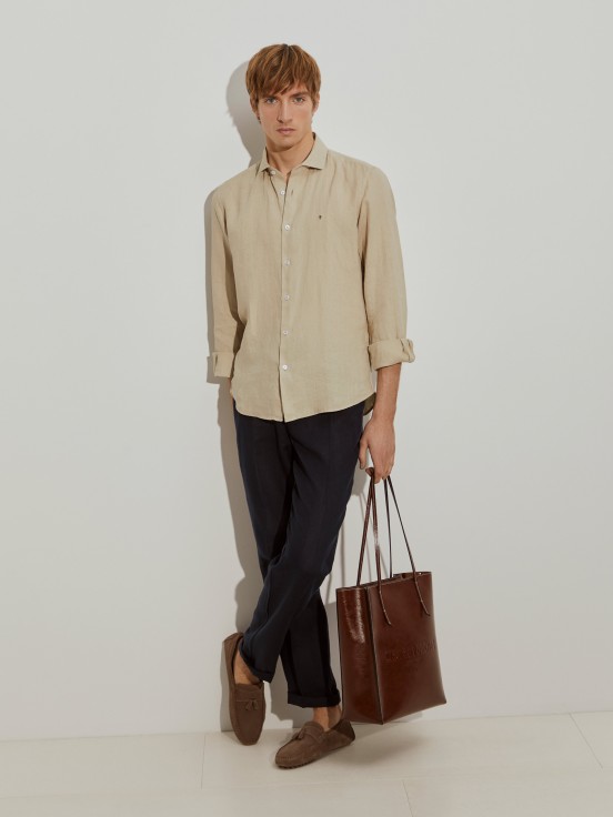 Camisa de lino slim fit