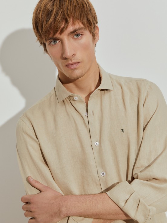 Camisa de lino slim fit