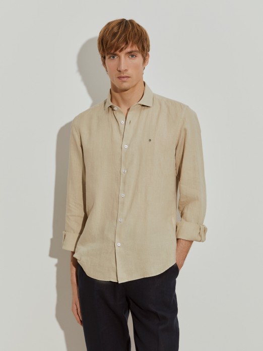 Camisa de linho slim fit