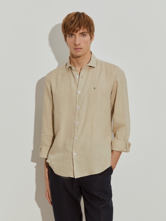 Camisa de lino slim fit