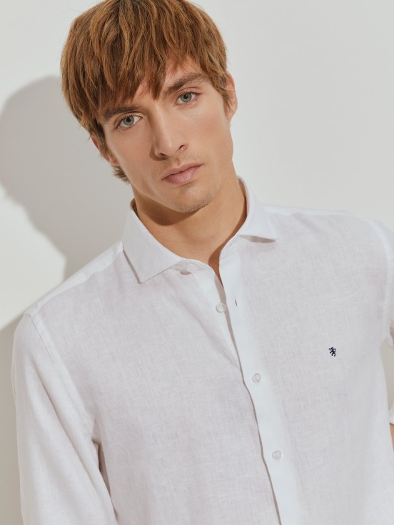 Camisa de lino slim fit