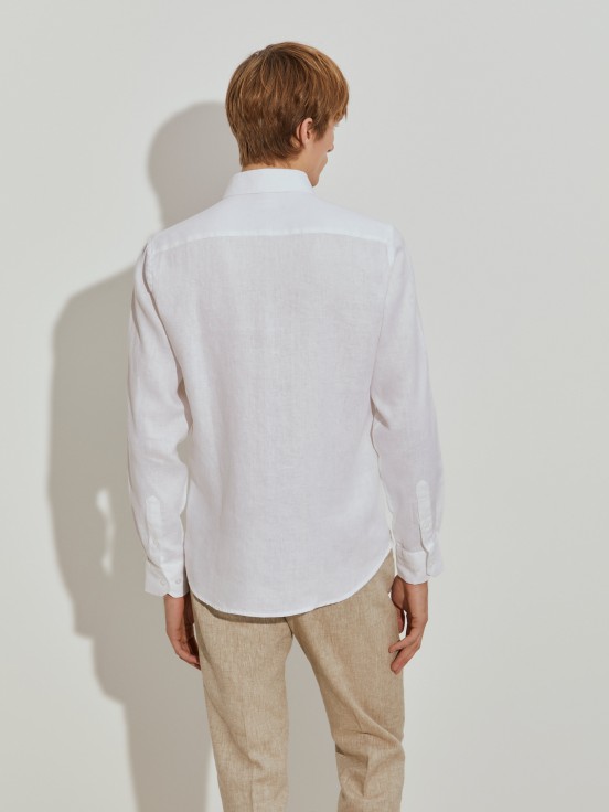 Camisa de lino slim fit