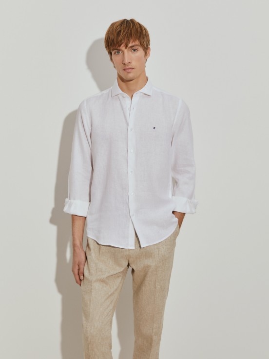 Camisa de lino slim fit