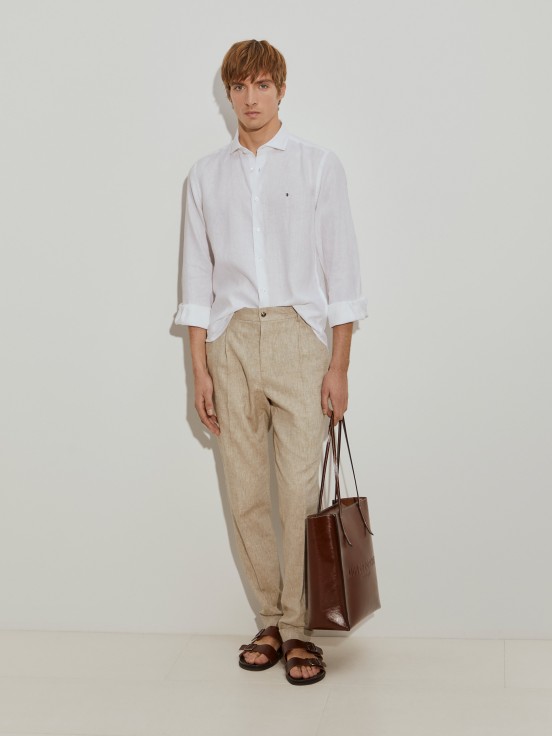 Camisa de lino slim fit