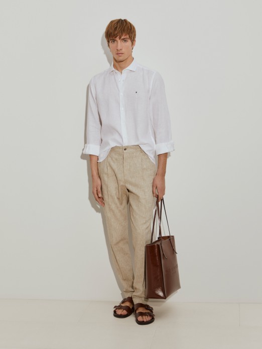 Camisa de linho slim fit