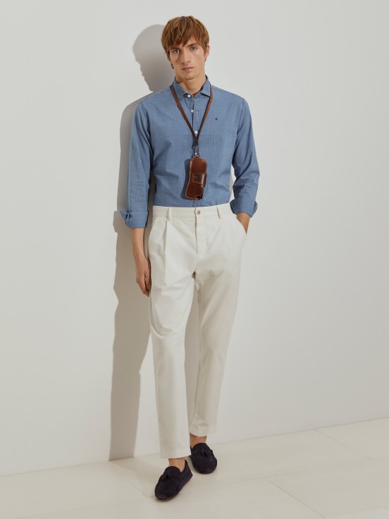 Camisa slim fit s riscas