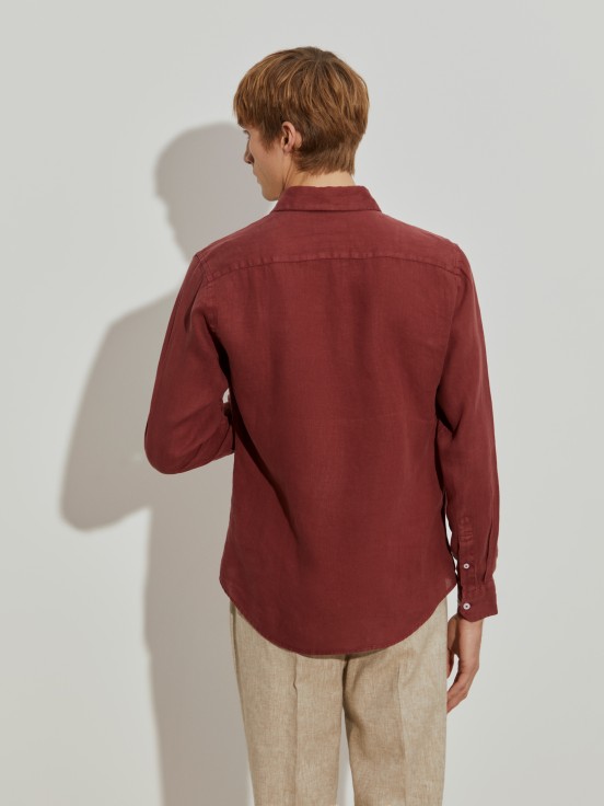 Camisa de lino slim fit