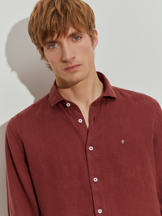 Camisa de lino slim fit