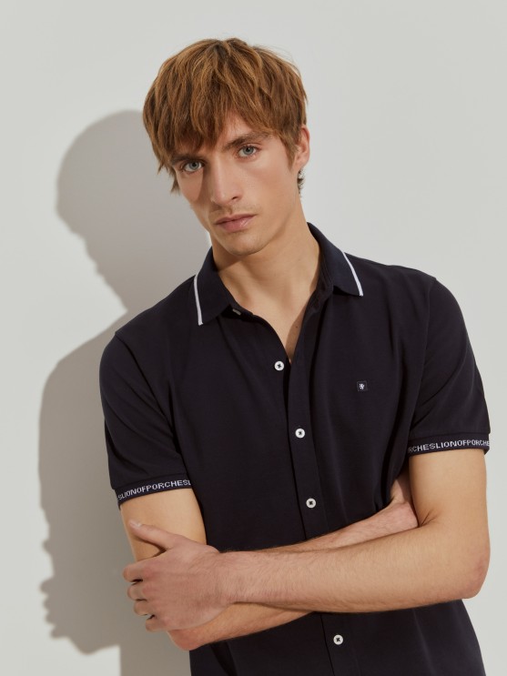 Polo camisa com riscas