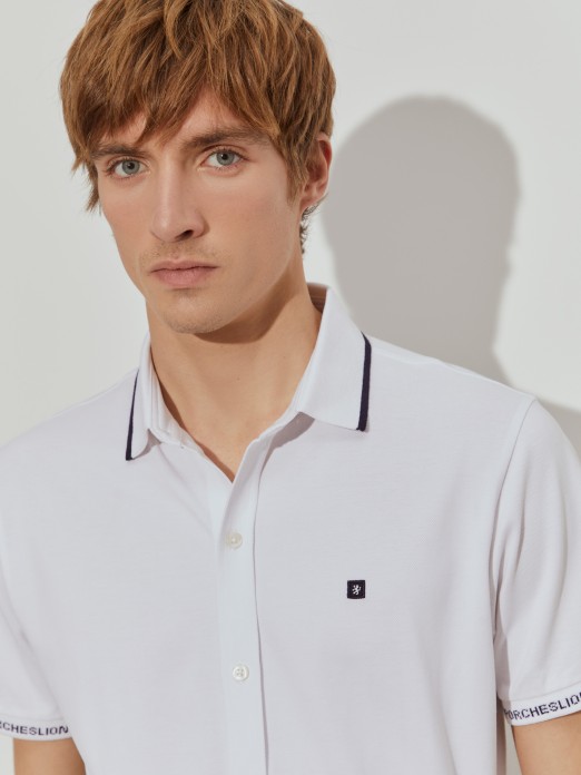 Polo camisa com riscas