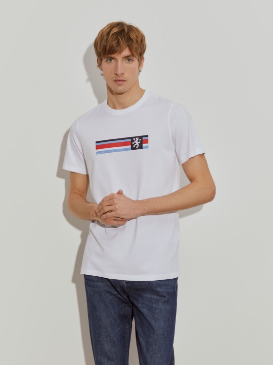 T-shirt de algodo com estampado