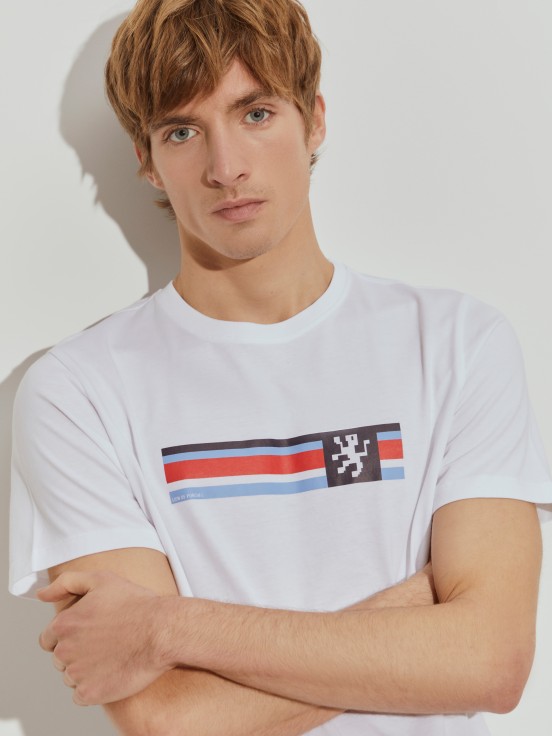 T-shirt de algodo com estampado