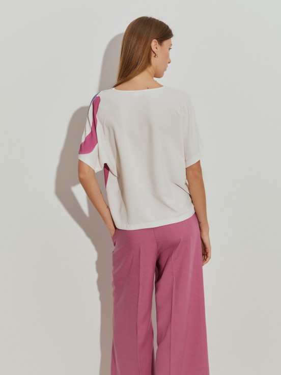 Blusa kimono com estampado