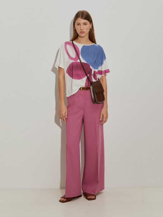 Blusa kimono com estampado