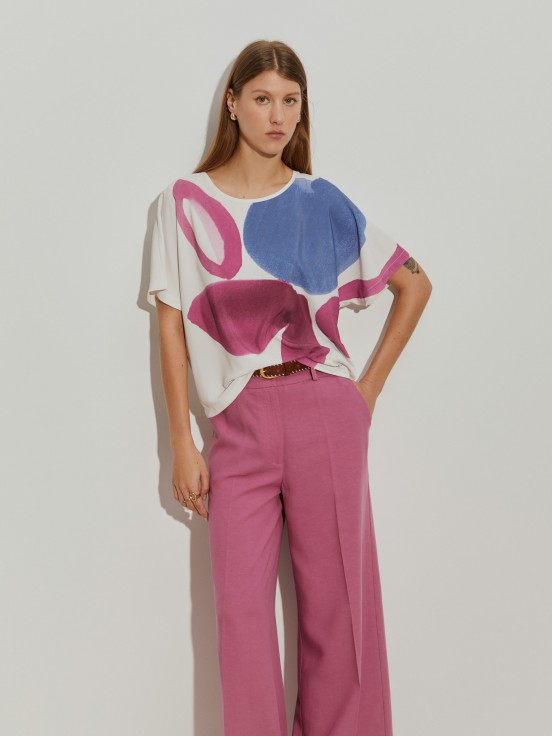 Blusa kimono com estampado