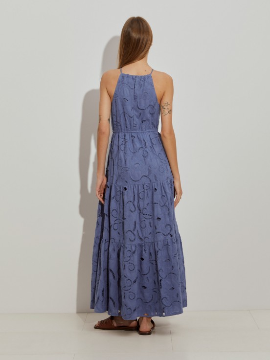 Vestido largo bordado ingls.