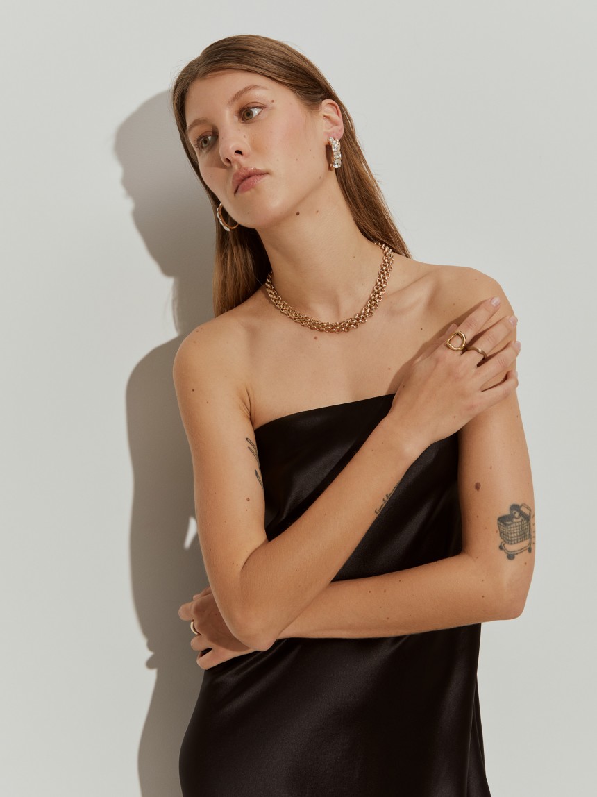 Long strapless dress