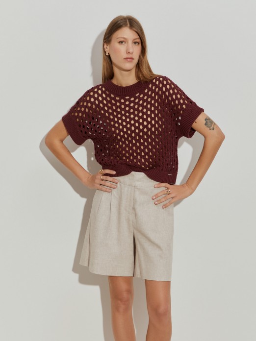 Camisola malha tricotada