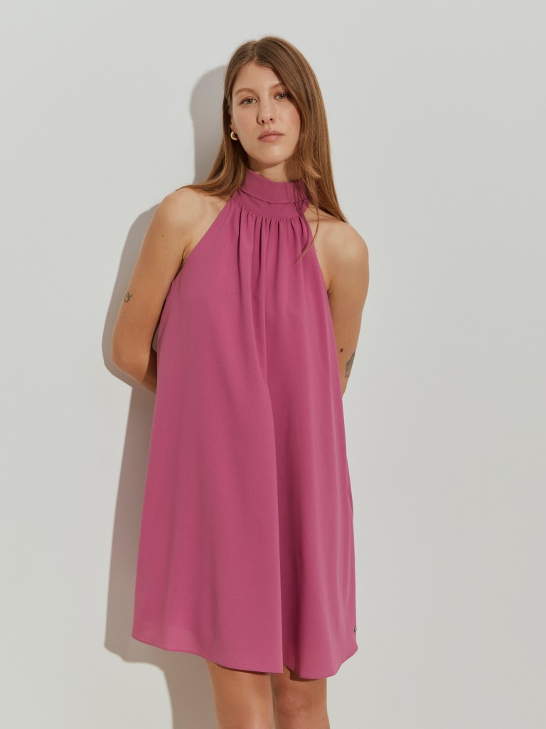 Short fluid halter dress - LP005814_433 - LION OF PORCHES