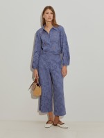 Straight trousers in English embroidery