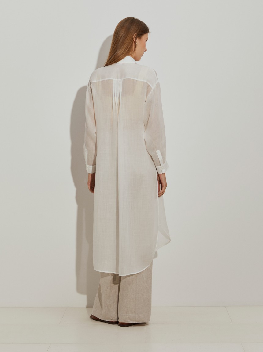 Long ramie and lyocell shirt