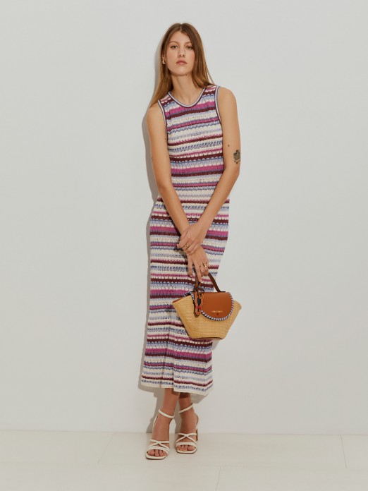 Vestido punto rayas