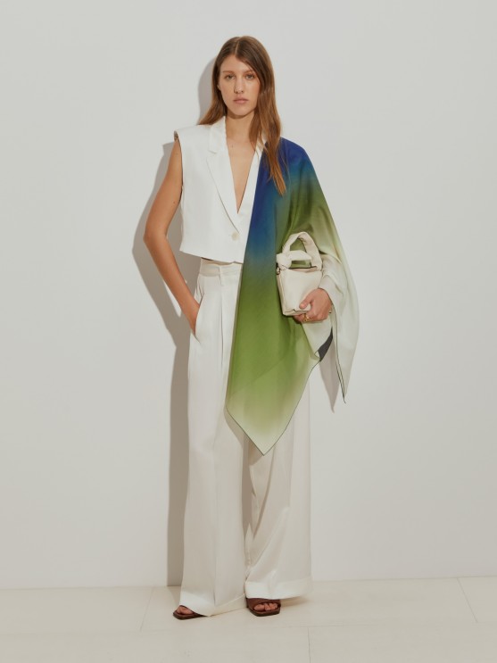 Cotton and silk scarf
