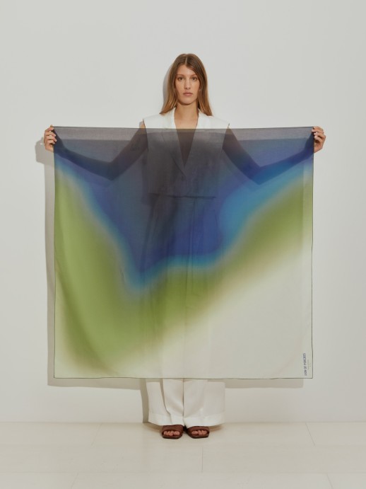 Cotton and silk scarf