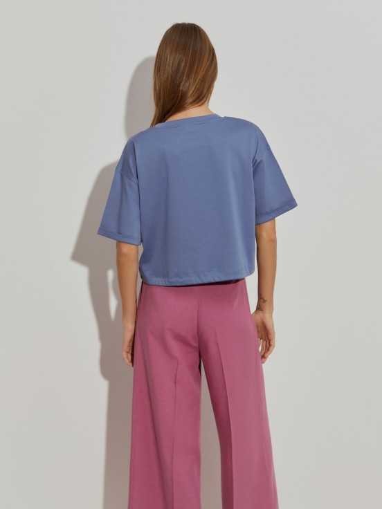 Camiseta corta con lentejuelas
