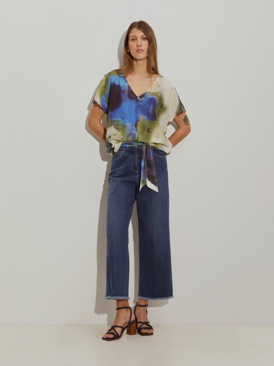 Calas denim com cinto