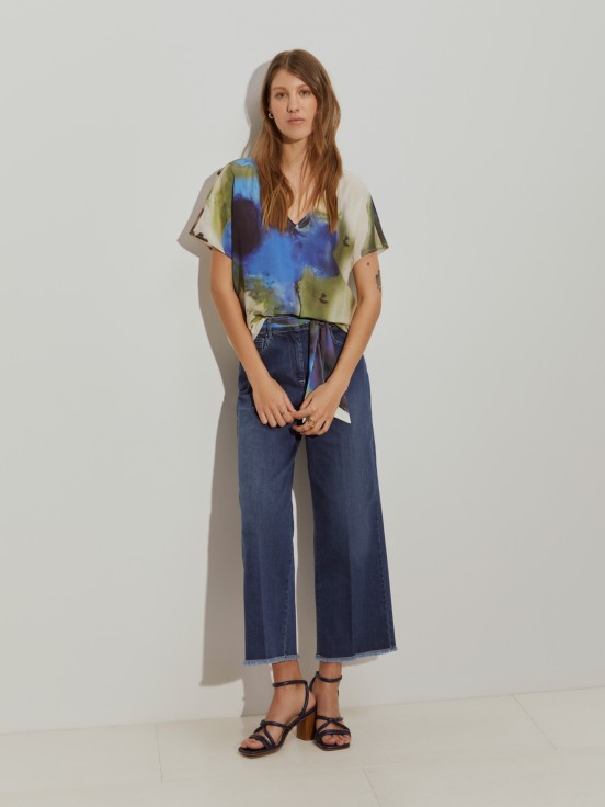 Calas denim com cinto