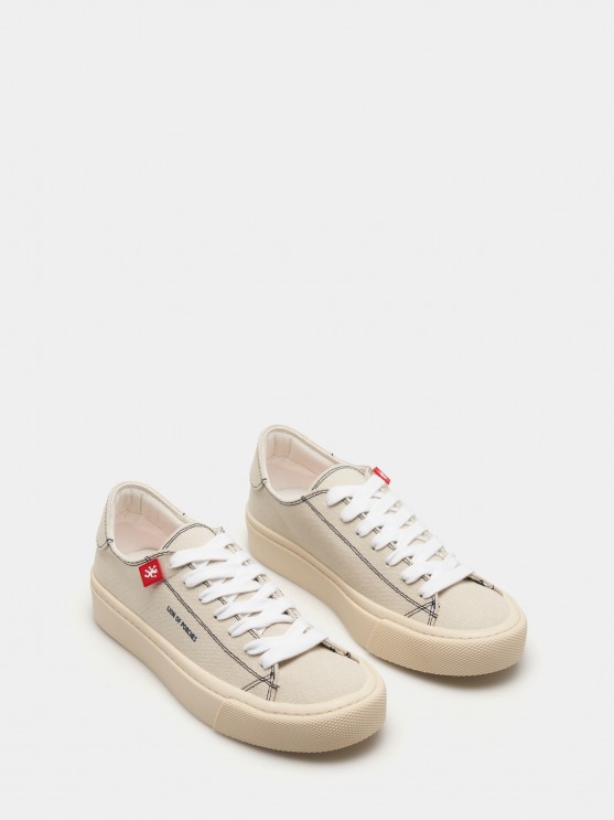 Canvas lace-up sneakers