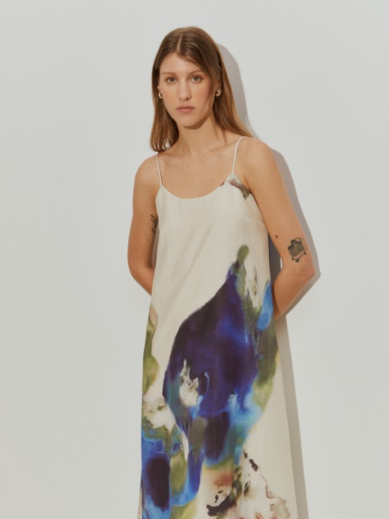 Vestido comprido estampado
