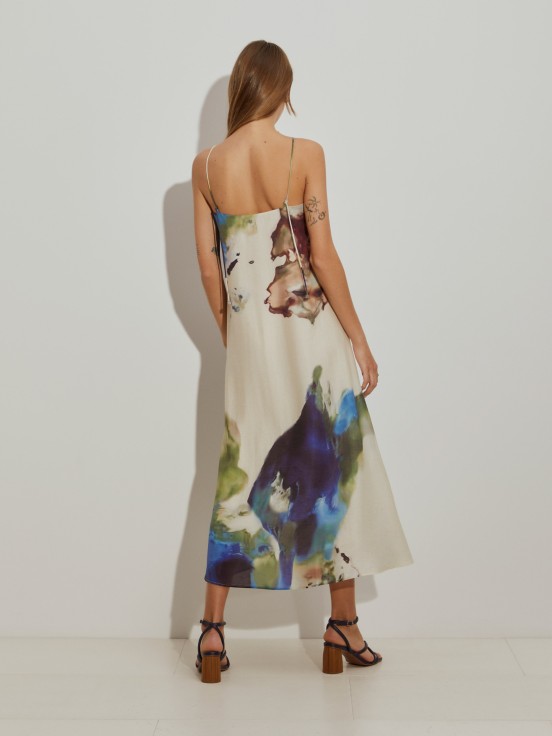 Vestido comprido estampado