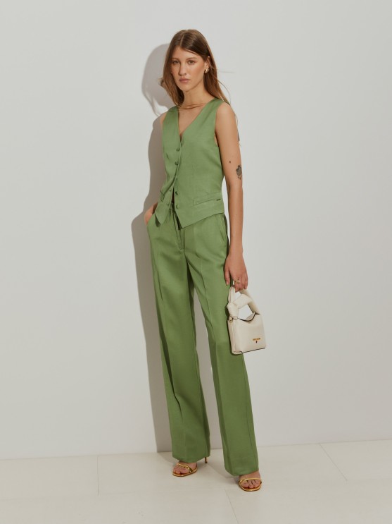 Pantalón recto con lino LP005777_694 LION OF PORCHES