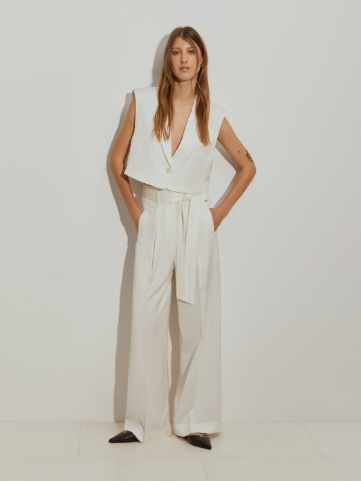 Calas pantalona com cinto