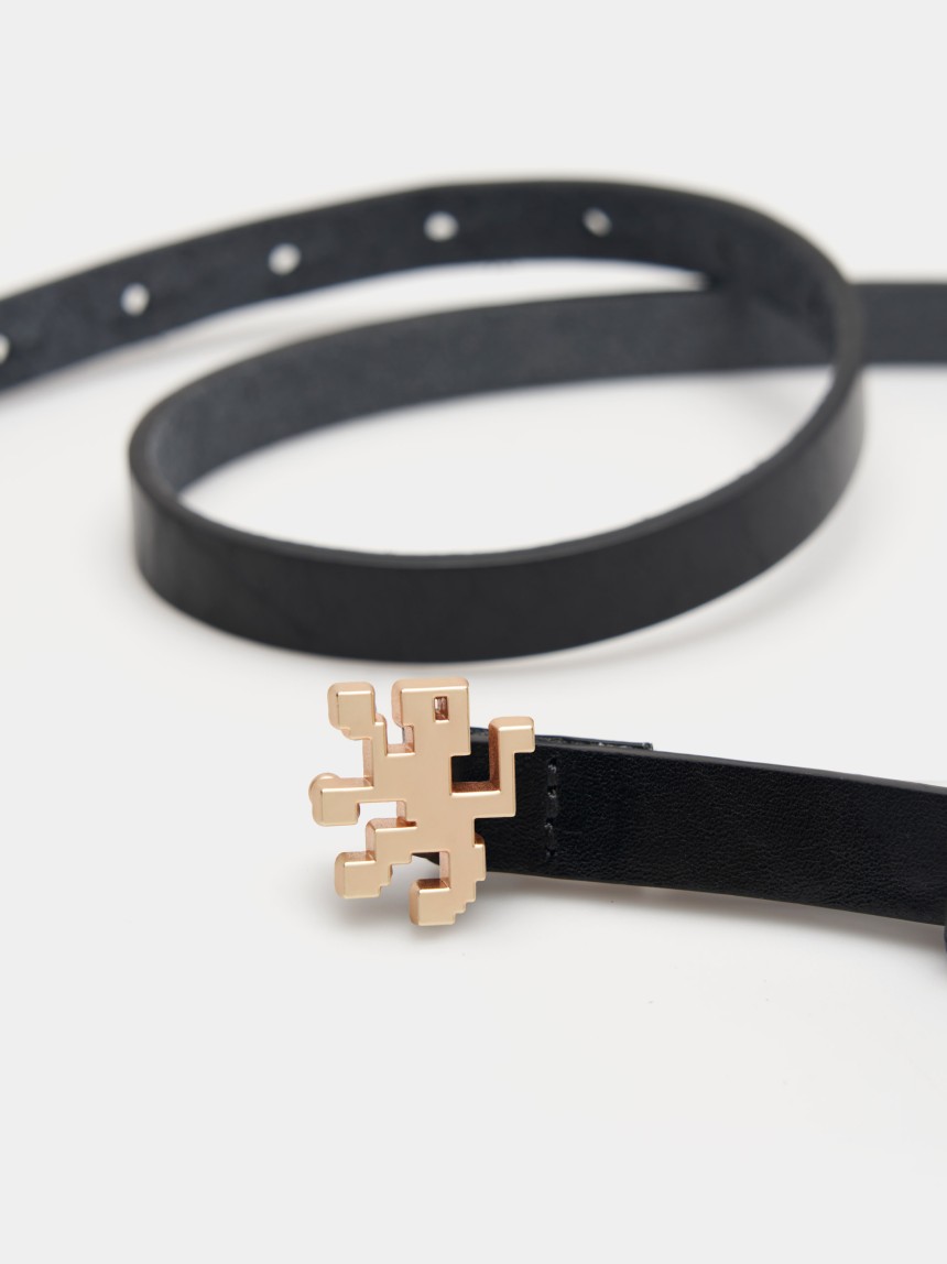 Thin leather belt