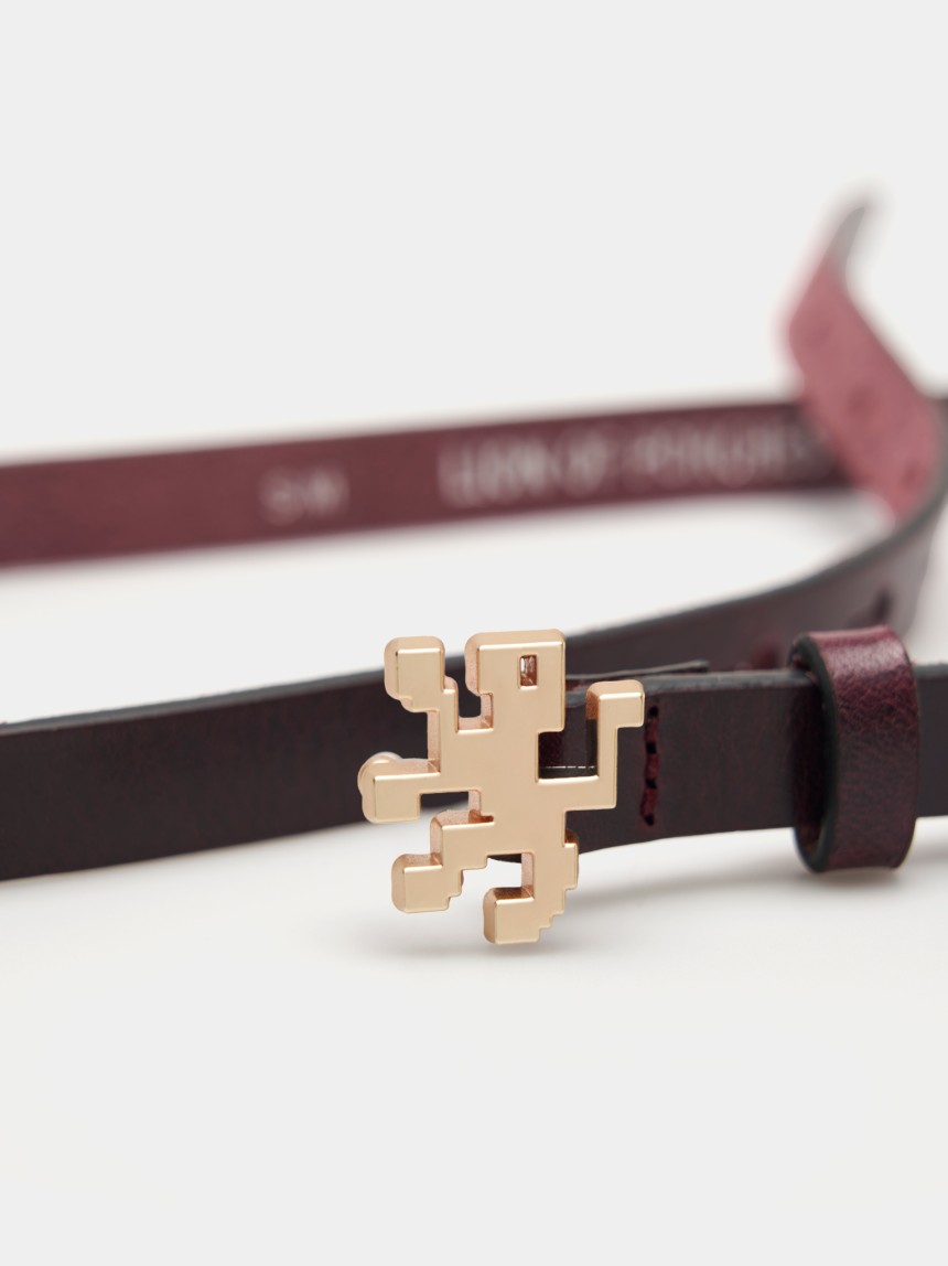 Thin leather belt