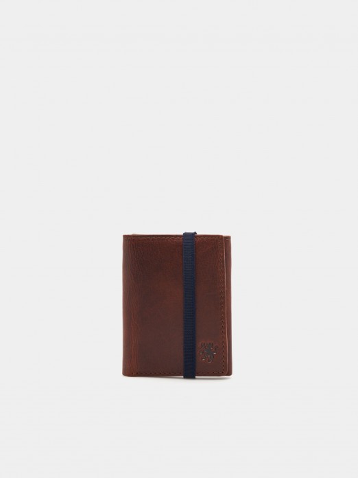 Cartera de piel camel