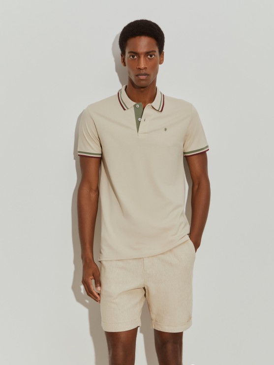 Slim fit pique polo shirt