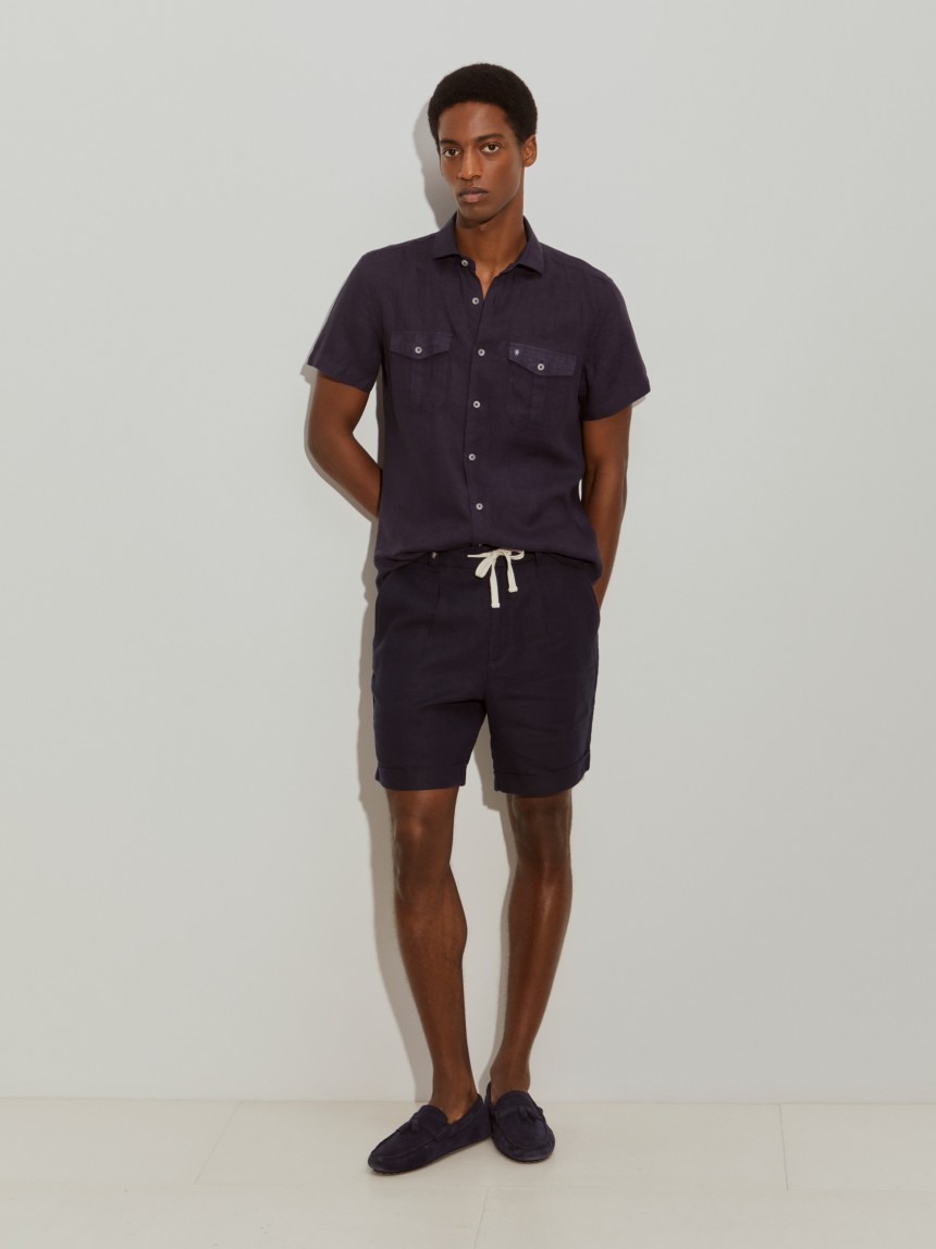 Short sleeve linen shirt