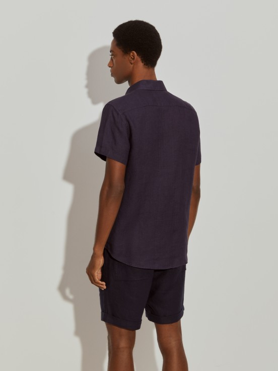 Camisa lino manga corta