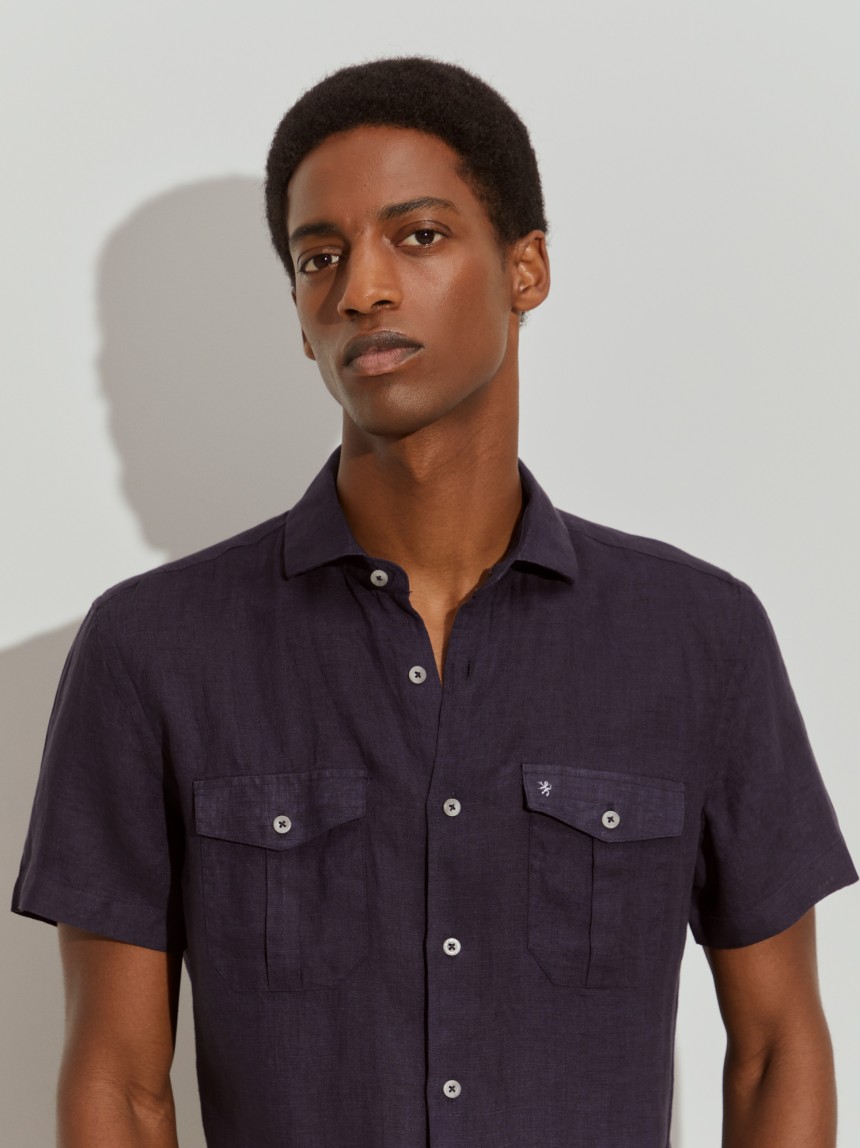 Short sleeve linen shirt